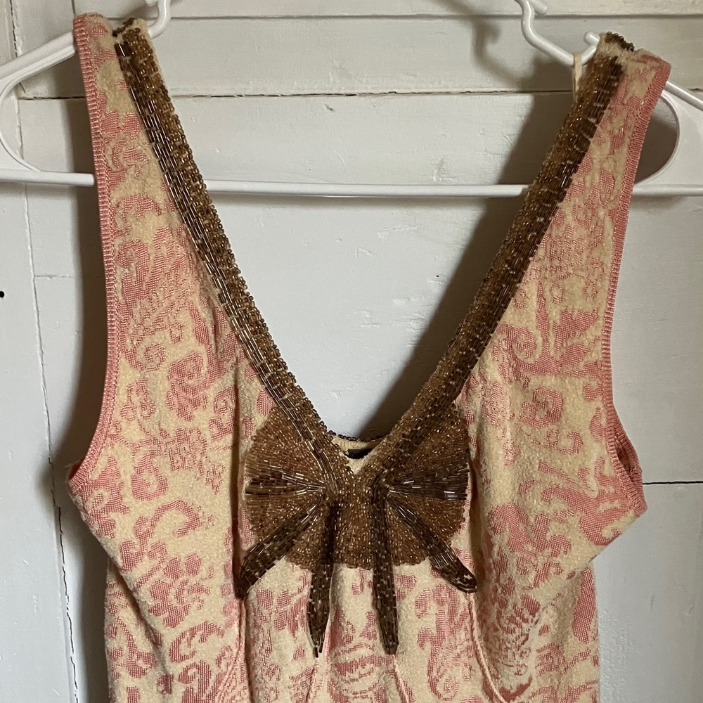 Free People Pink and Brown Mini Dress